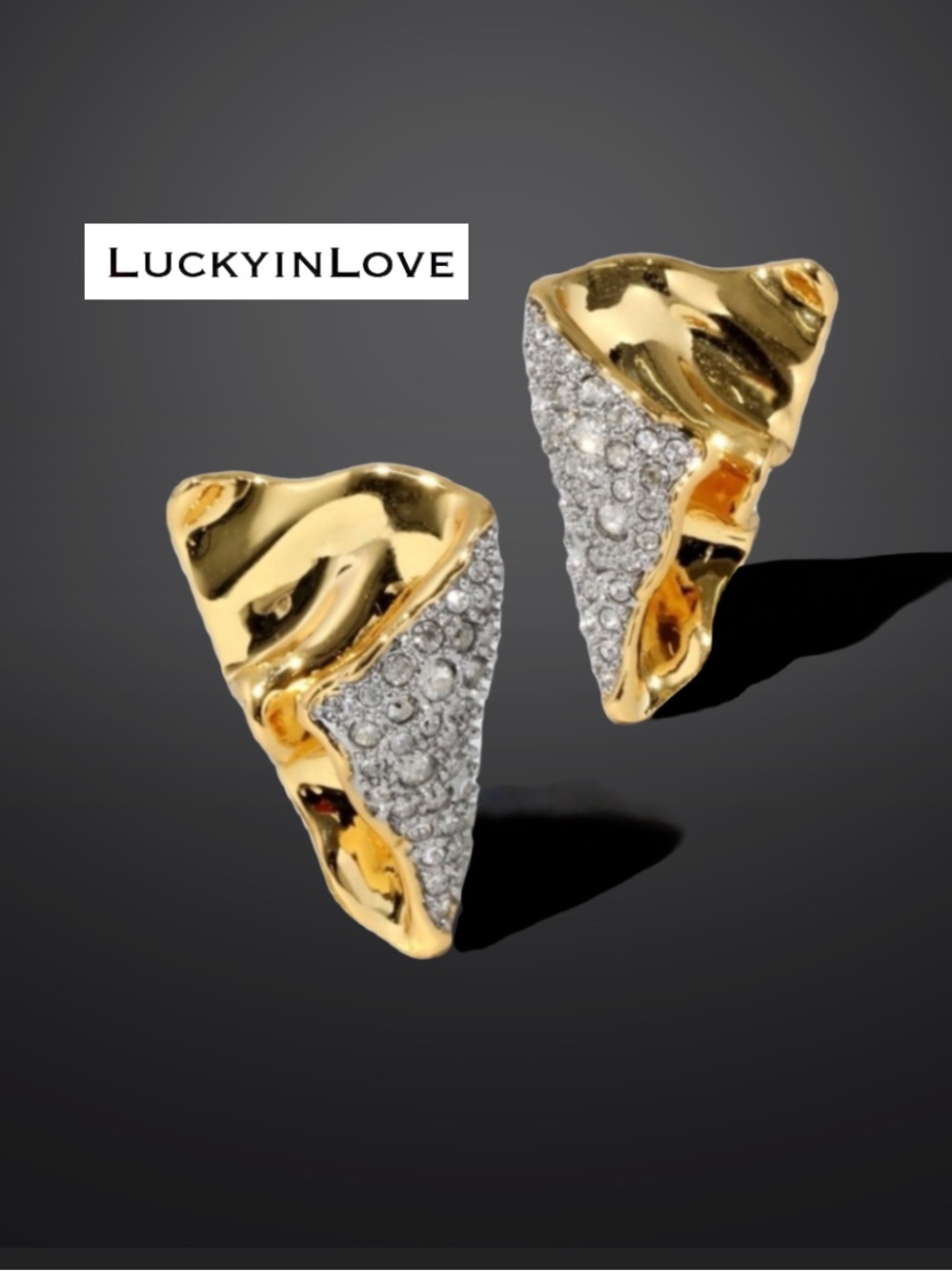 ALEXIS BITTAR • Solanales Gold Crystal Folded
Crumpled Post Earrings